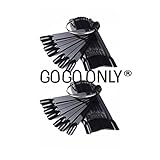 Pack of 2 - GOGOONLY 50 Black Tips Fan-shaped Nail Art Display Chart Acrylic False Tips Practice Tool - 100 Tips in Total - BH000853