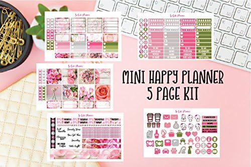 Pink Roses Planner stickers Weekly Kit Mini Happy Planner sticker