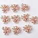 Prettyia 10Pcs Cute Fashion Jewelry Crystal Rhinestone Flowered Pearl Button Necklace Ornaments Hair Band Decors Earrings Supply Rose Gold