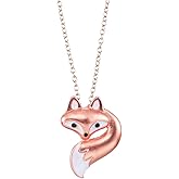 World End Imports Cute Little Fox Head and Tail on 18'' Link Chain Necklace with 3'' Extension by World End Imports