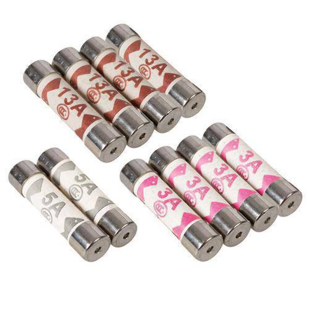 Powermaster 952591 Fuses 10pk 3A, 5A and 13A, Grey