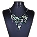 Moxeay Crystal Vintage Flower Rhinestone Leaves Necklace Choker Bib Statement Chunky Collar Chain Gift (Green)