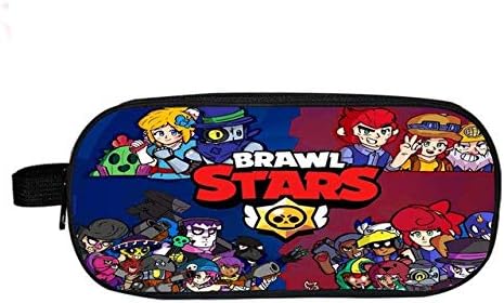 Back to School Brawl Stars Pencil Box School Material To Students Of Cartoon Stationery Storage Bags Double Layer Makeup Bag 26