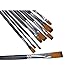 APG 9pcs Flat Pointed Tip Nylon Hair Acrylic Watercolor Brush Artists Paint Brush Set