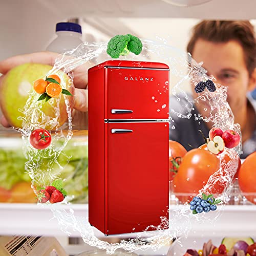 Galanz GLR46TRDER Mini Fridge with Dual Door, Adjustable Mechanical