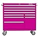 The Original Pink Box PB4109R 41-Inch 9-Drawer 18G Steel Rolling Tool Cabinet, Pink