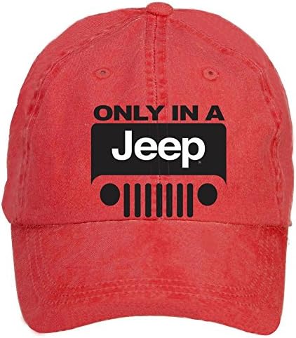 HUANYU Jeep Wrangler Logo Cotton Washed Baseball Caps One Size Hats With Adjustable Velcro
