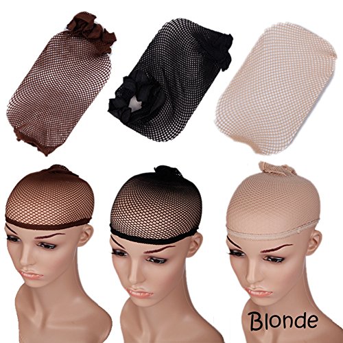 S-noilite Blonde WIG Cap,stretch Breathable Full Head Hair Wigs Cap,for Full Wigs/half Wigs,unisex,one Size Fixes All (Blonde, 1pcs)