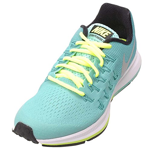 Girl's Nike Zoom Pegasus 33 (GS) Running Shoe Hyper Turquoise/Metallic Silver/Jade Size 3.5 M US