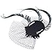 Fascinator Peacock Feather Veil Pillbox Hat Wedding Hair Clip Headwear for Women