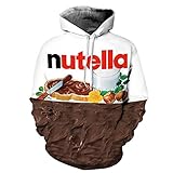 NEWCOSPLAY Printed Hoodie Unisex 3D Printed Patterns Casual Hoodies Sweatshirts Pullover (S/M, Nutella)