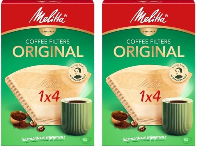 Melitta 13316152 Pack Original Size 1x4, 80, Filter Coffee Makers, Brown, Paper