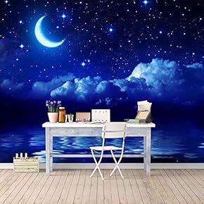 Wall Mural Moonlit Night Removable Wallpaper Wall Sticker for Bedroom Living Room - 66x96 inches