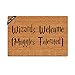 Cindy&Anne Tdou Wizards Welcome Muggles Tolerated Doormat Entrance Floor Mat Funny Doormat Door Mat Decorative Indoor Outdoor Doormat 23.6 by 15.7 Inch