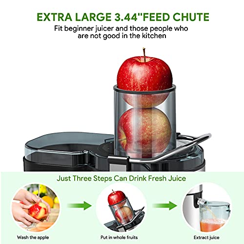 Bagotte Large Juicer Machines,1000W, 85mm Wide Mouth Centrifugal