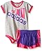Adidas Baby Girls' Bodysuit and Short Set, Grey Heather, 24 Months