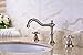Rozin Widespread 3 Holes Bathroom Sink Faucet Dual Cross Knobs Vanity Mixing Tap Brushed Nickel