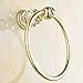 AUSWIND European Gold Polished Crystal Towel Rings Brass Wall Mounted with False Clear Crystal Decorate Bathroom Accessories