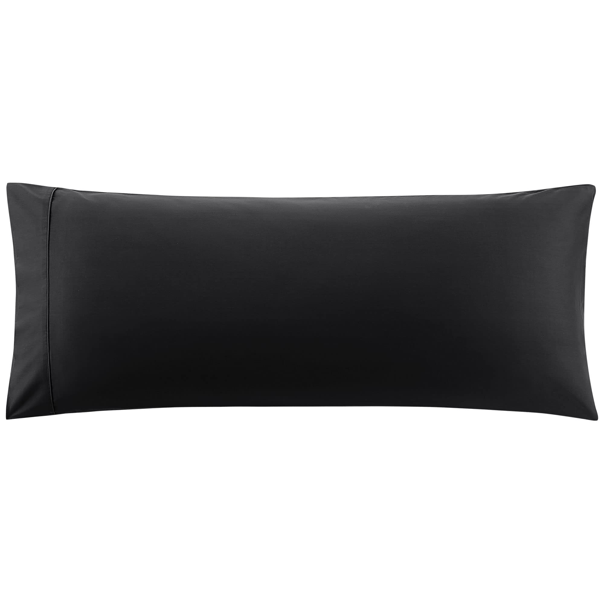 PiccoCasa Body Pillow Cover Super Soft Cotton Bolster Pillow Case for Full Body Pillow, 1PC Body Pillow Case with Envelope Closure for Adults Black 50x140cm (4.6ft.)