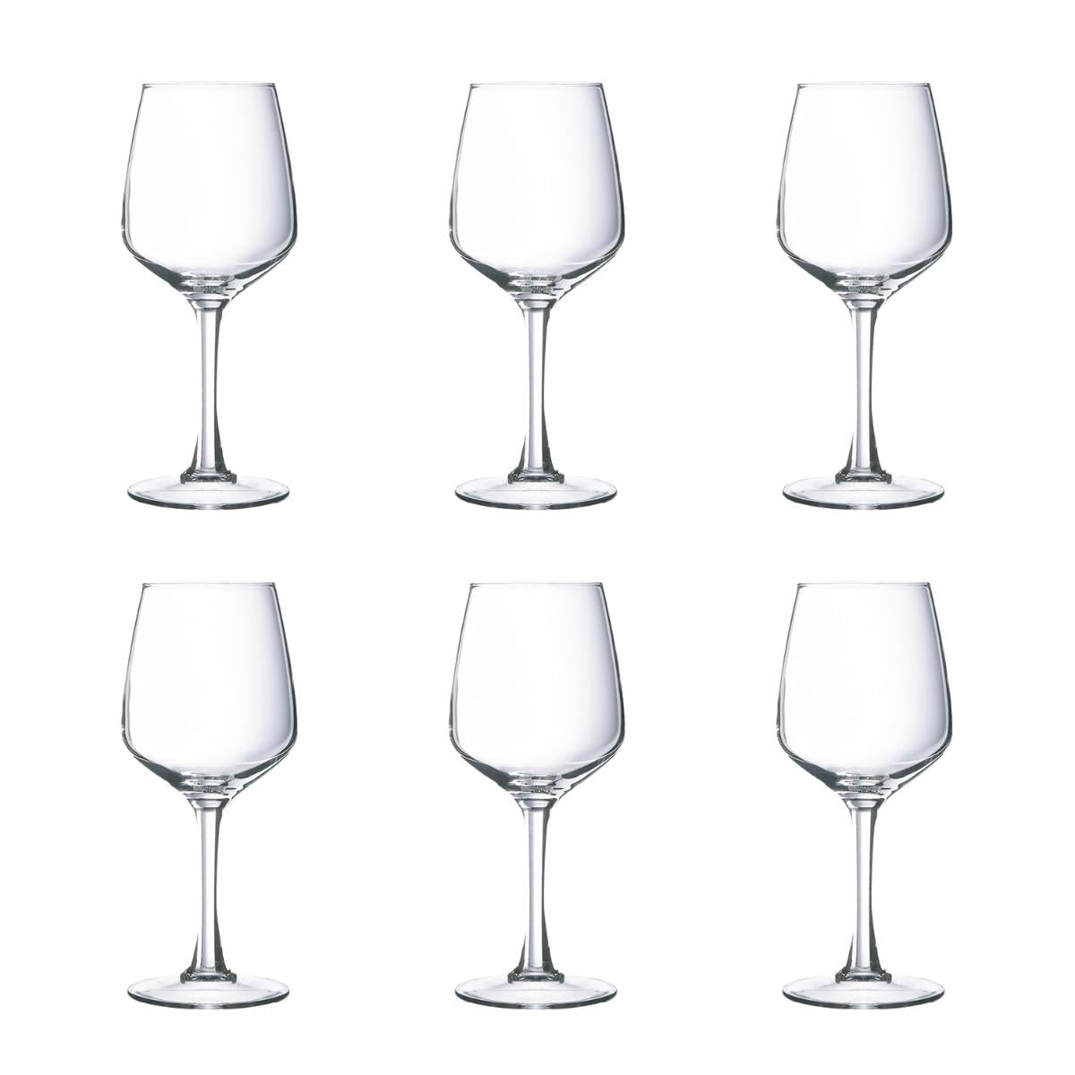 Arcoroc C3570 Lineal Wine Glass, 310mL Capacity, Pack of 6