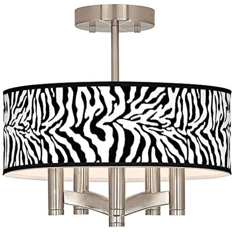Safari Zebra Ava 5 Light Nickel Ceiling Light Amazon Com