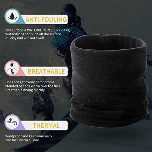 Black winter neck gaiter for warmth and breathability.