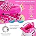 Woolitime Sports Adjustable Blades Roller Skates for Girls and Kids with Featuring All Illuminating Wheels, Safe and Durable Inline Skates, Fashionable Roller Skates for Women, Youth and Adults