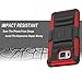 Galaxy Alpha Case, Combo Shell Cover Kickstand with Built-in Holster Locking Belt Clip+Circle(TM)Touch Screen Pen And Screen Protector-Red