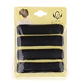 Seamless Durable Long-Lasting Elastic Hair Ties by Acorn Days, Pack of 4, Thick Black (PROMO CODE in description)