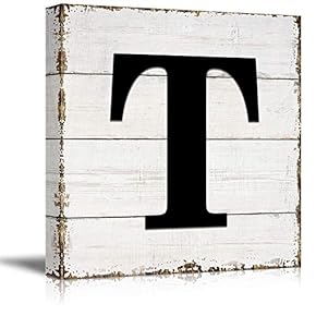 Canvas Wall Art English Letter Wood Background Home Wall Decorations for Bedroom Living Room Paintings Canvas Prints Framed - 12x12 inches