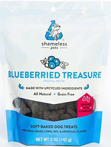 Shameless PetsSoft-Baked Dog Treats, Blueberried Treasure - Natural & Healthy Dog Chews with Mint for Immune Support - Dog Biscuits Baked & Made in USA, Free from Grain, Corn & Soy - 1-Pack