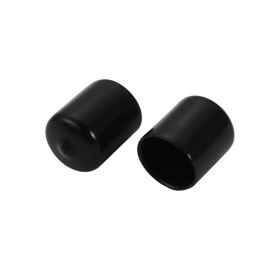 sourcingmap 2Pcs 20mm Inner Dia PVC Flexible Vinyl End Cap Screw Thread Protector Cover Black