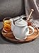 DOWAN Small Porcelain Teapot 22 Ounces White Fine Pierced Ceramic Tea Pot, Set of 1