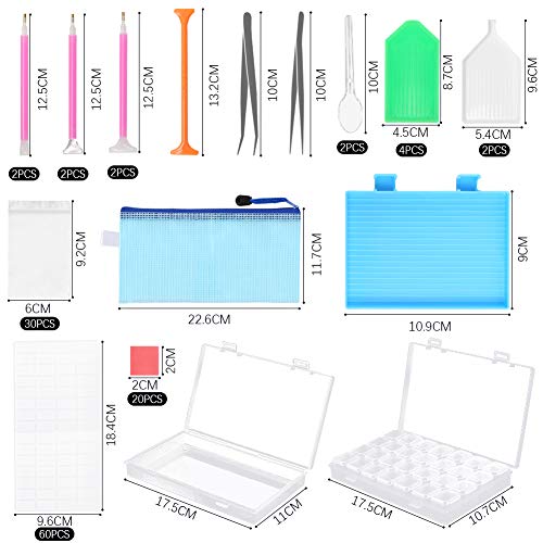 VGOODALL DIY 5D Diamond Painting Werkzeug Set, Crystal Strass Kreuzstich Stickerei Malerei Zubehör für Erwachsene/Kinder Kunst Handwerk
