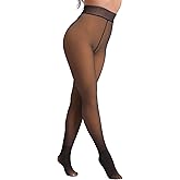 MERYLURE Fake Translucent Fleece Lined Tights for Women Winter Warm Thick Thermal Velvet Pantyhose