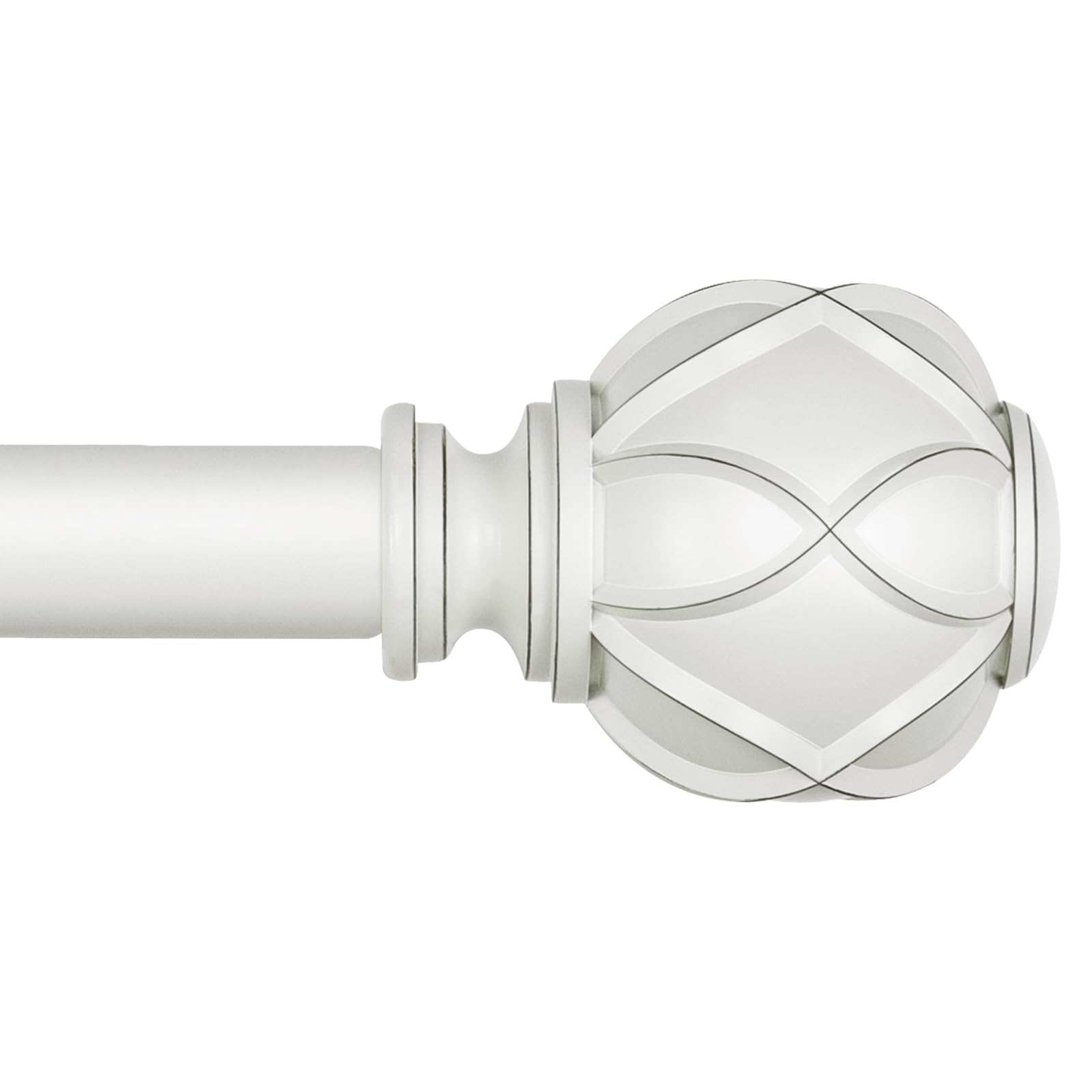 Photo 1 of KAMANINA White Curtain Rods for Windows 72 to 144 Inches (6-12ft) Long Heavy Duty Curtain Rods, 7/8 Inch Adjustable Drapery Rods with Decorative Netted Texture Finials