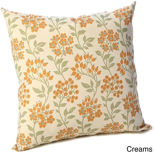 HRh Designs floral 20x20 Throw Pilow creams