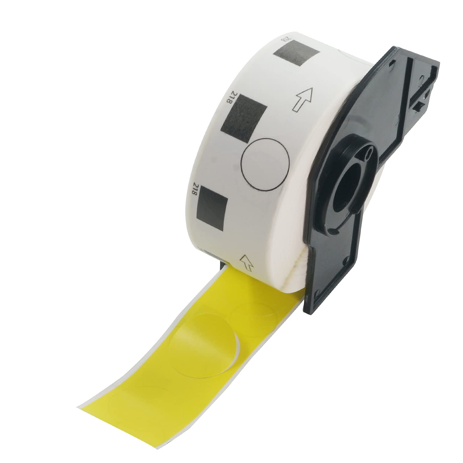 BETCKEY - 1000 Yellow Labels Replacement for Brother DK-11218, Φ24mm Round 1 Inch Large Round Labels Compatible with Brother QL Label Printers