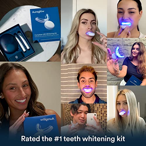 Auraglow Teeth Whitening Kit with LED Light, 35 Carbamide Peroxide Gel