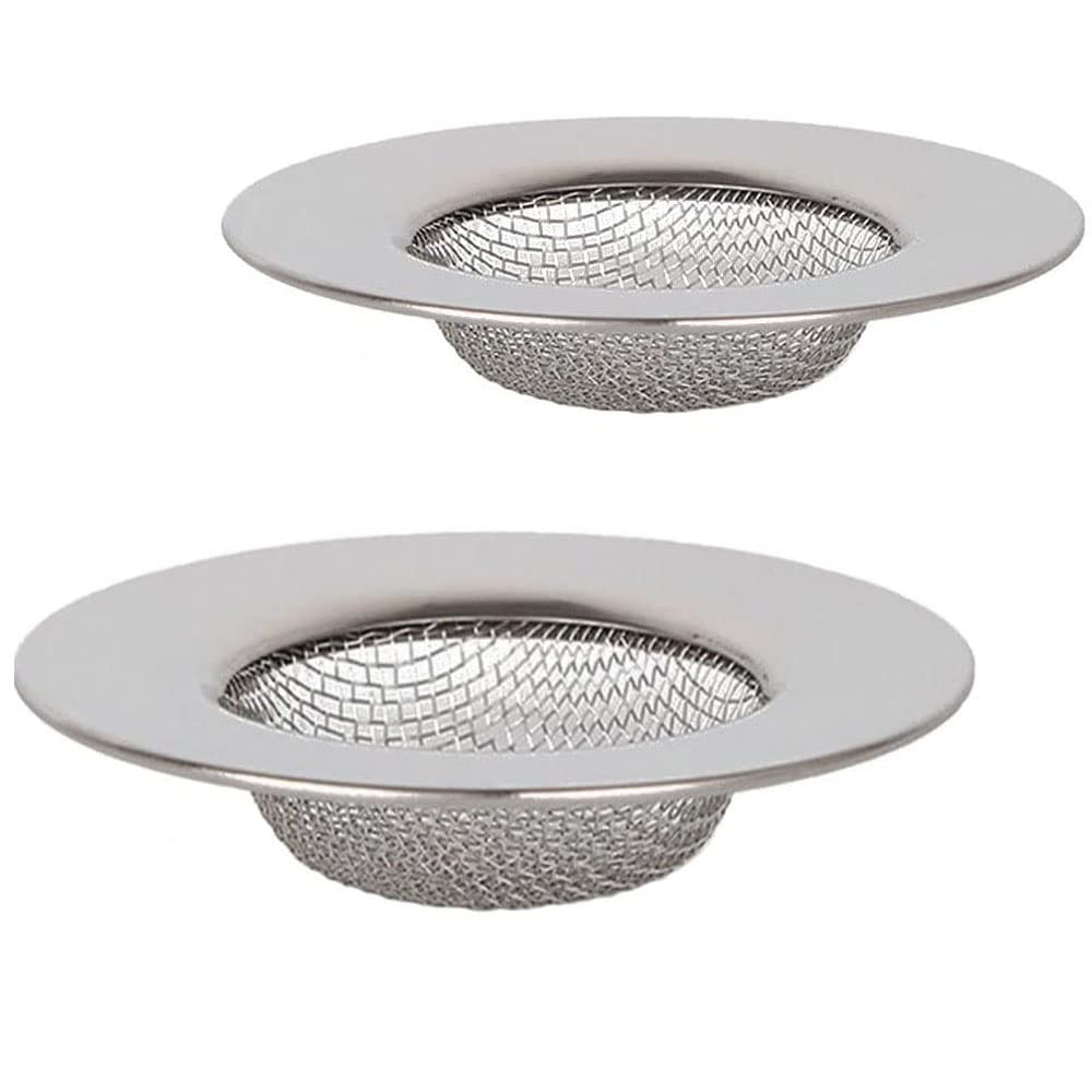 Amasawa 2 Pieces Bathrooms Sink Filter, Stainless Steel Sink Filter, Kitchen Bathroom Sink Strainer, Stainless Steel Mesh Sink, Ideal for Bathrooms and Kitchens, Filter Home Drain Protectors