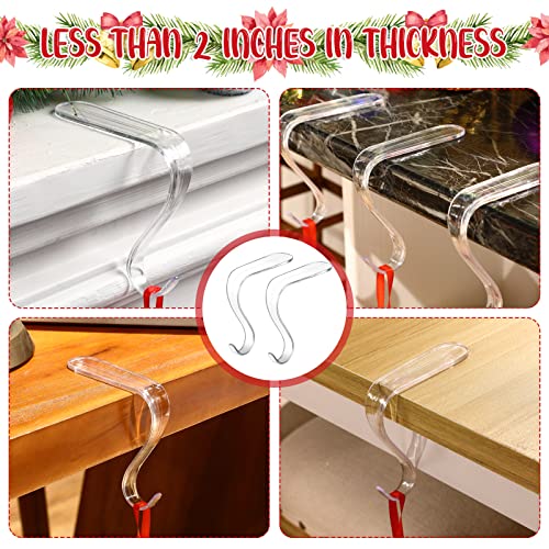 Jetec Christmas Stocking Holders Acrylic Stocking Hangers for Mantel