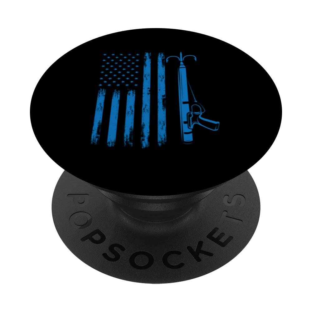 USA Flag Spearfishing Apparel Freediving America PopSockets Swappable PopGrip