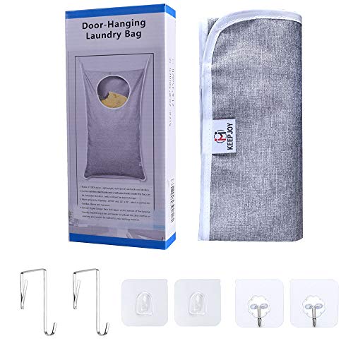 KEEPJOY Hanging Laundry Hamper Bag with Free Adjustable Stainless Steel
