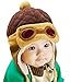 PanDaDa Baby Boys Hats Winter Warm Cap Hat Beanie Pilot Aviator Crochet Earflap Coffee Medium
