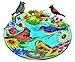 Continental Art CAC3004630 18'' Hand Painted Bluebird, Cardinal and Goldfinch Glass Bowl Bird Bath/Feeder, Fountain, Decorative Plate