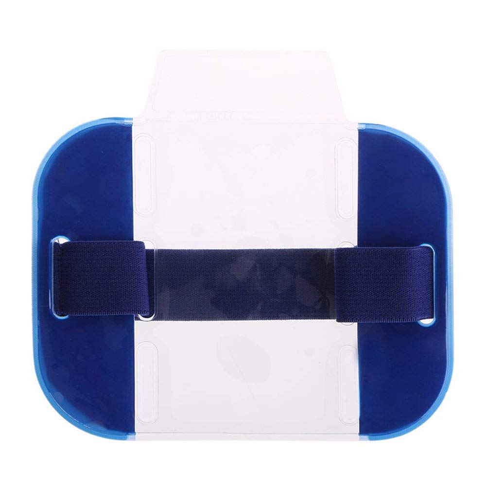 Armband ID Card Badge Holders License Security ID Badge High Visibility Arm Band for Work Pass(Pack of 2, Blue)