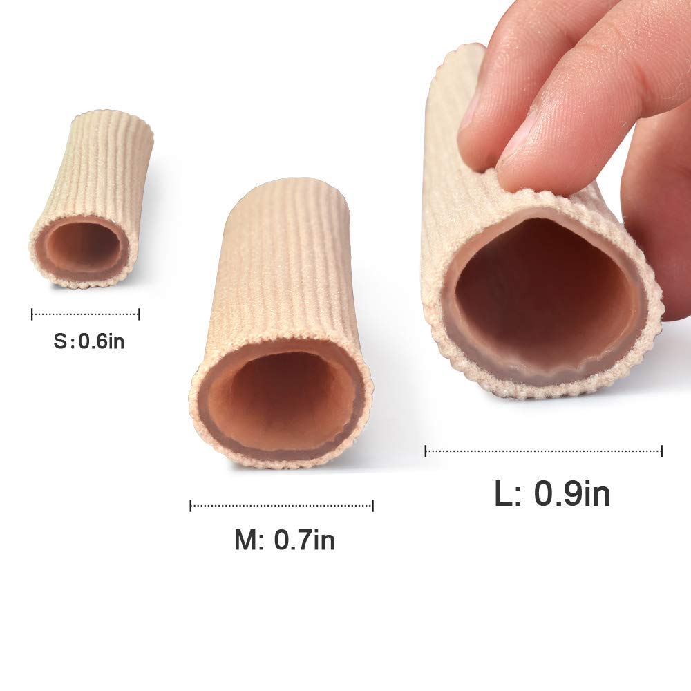 Cuttable-Toe-Tubes-Sleeves-5-Pack-Made-of-Elastic-Fabric-Lined-with-Silicone-Gel-Toe-Sleeve-Protectors-Relief-Toe-Pressure-Pain-Corn-and-Calluses-Remover