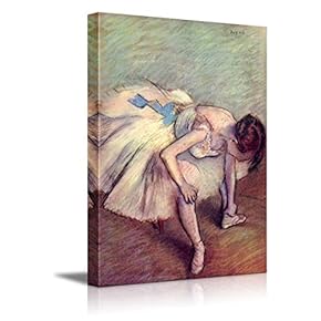 "Dancer Adjusting Her Slipper by Edgar Degas - Canvas Art Home Art - 12x18 inches