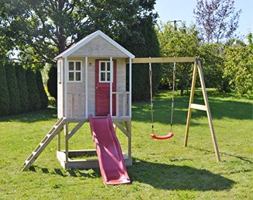 Wendi Toys M10 Nordic Adventure House Plattform Rutsche Kinder Im Garten Haus Auf Plattform Mit Schaukeln Grosses Spielhaus Gartenhaus Fur Kinder Mit Rutsche Veranda Sandkasten Amazon De Spielzeug