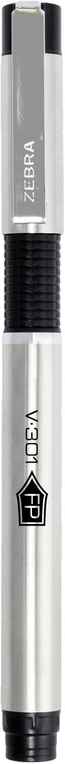 Amazon Com Zebra V 301 Stainless Steel Fountain Pen With Bonus Refill Fine Point 0 7mm Black Ink 1 Count Office Products